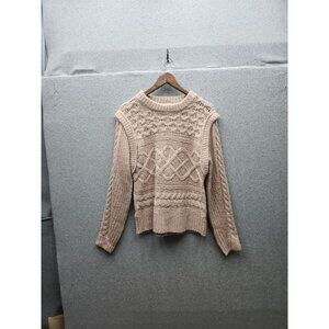 Womens &Merci Cable Knits soft Sweater M Rose color